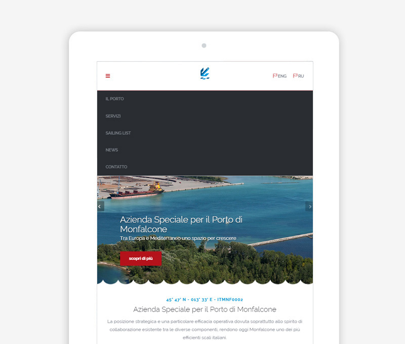 Porto di Monfalcone sito internet responsive