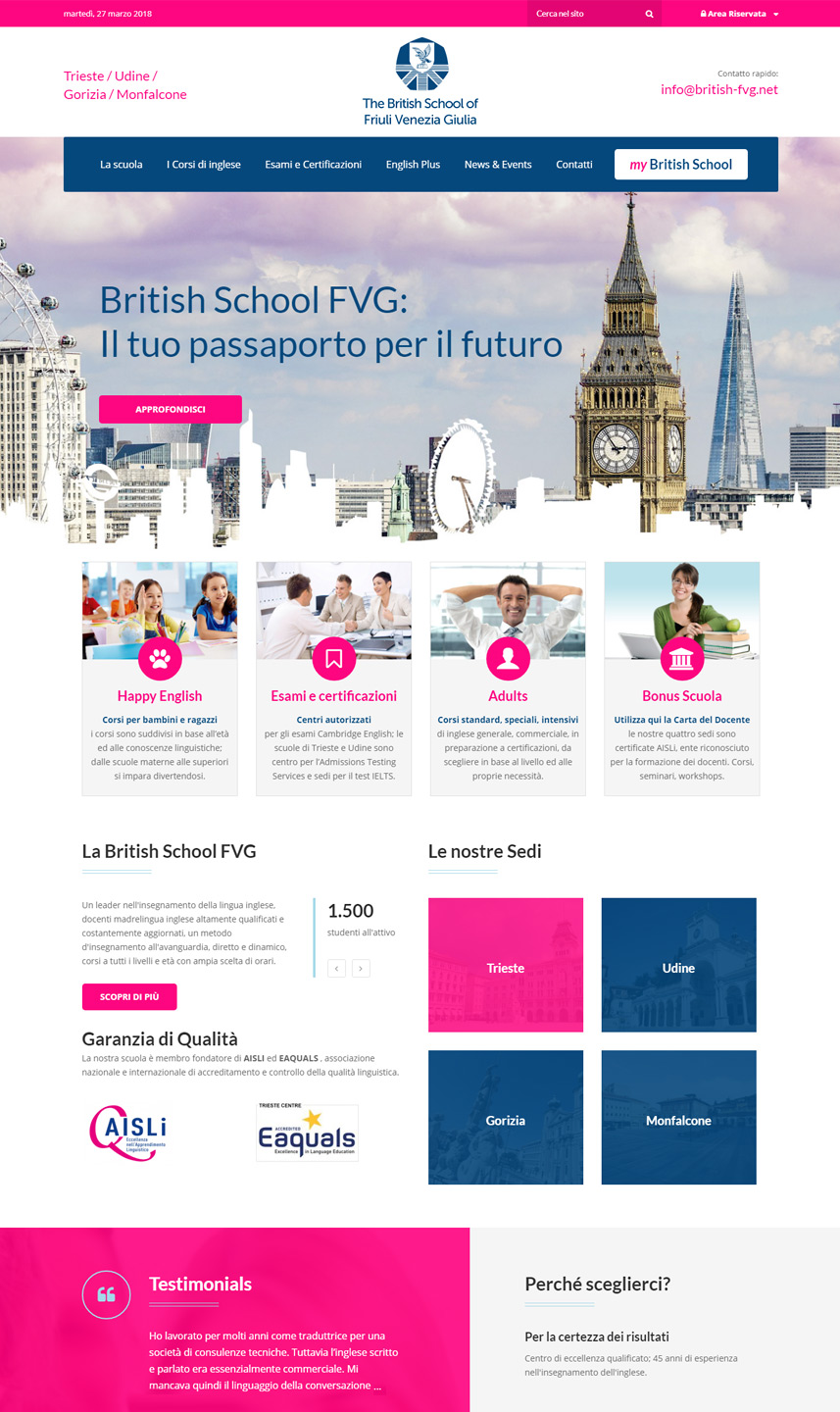 Sito web British School FVG